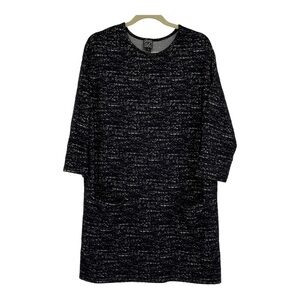 Clara Sun Woo Black and White Speckled Knit Tunic Dress Size Small